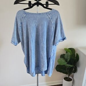 Zenana Outfitters Sky Blue Short Sleeve Tee